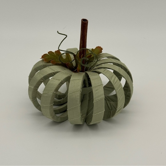 Satin Wrapped Pumpkin Decor Fall Decorations Autumn Halloween Sage Green New - Picture 4 of 8
